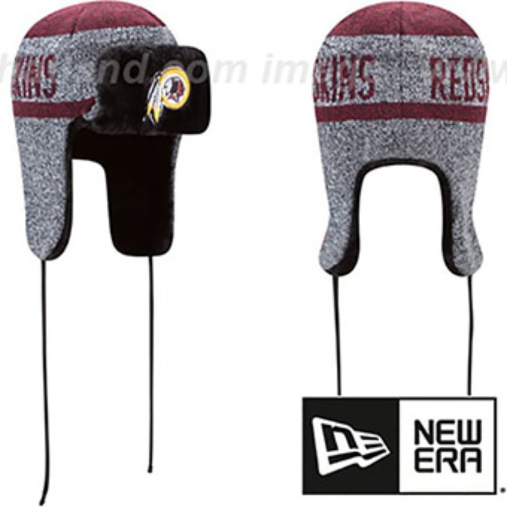 RARE Nwt Washington REDSKINS New Era Trapper Trooper Winter Beanie Knit Hat Cap